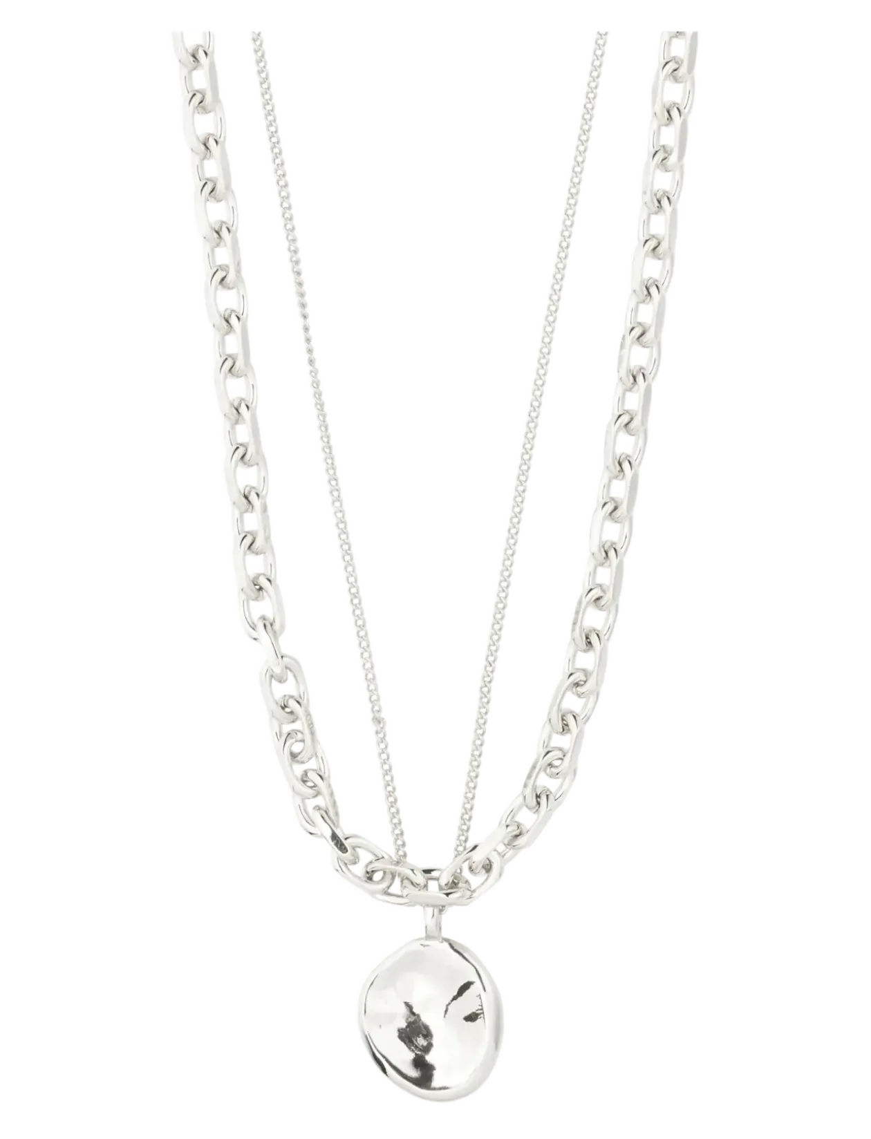 SPARKLE necklace 2-in-1 set, silver-plated - Halskæder