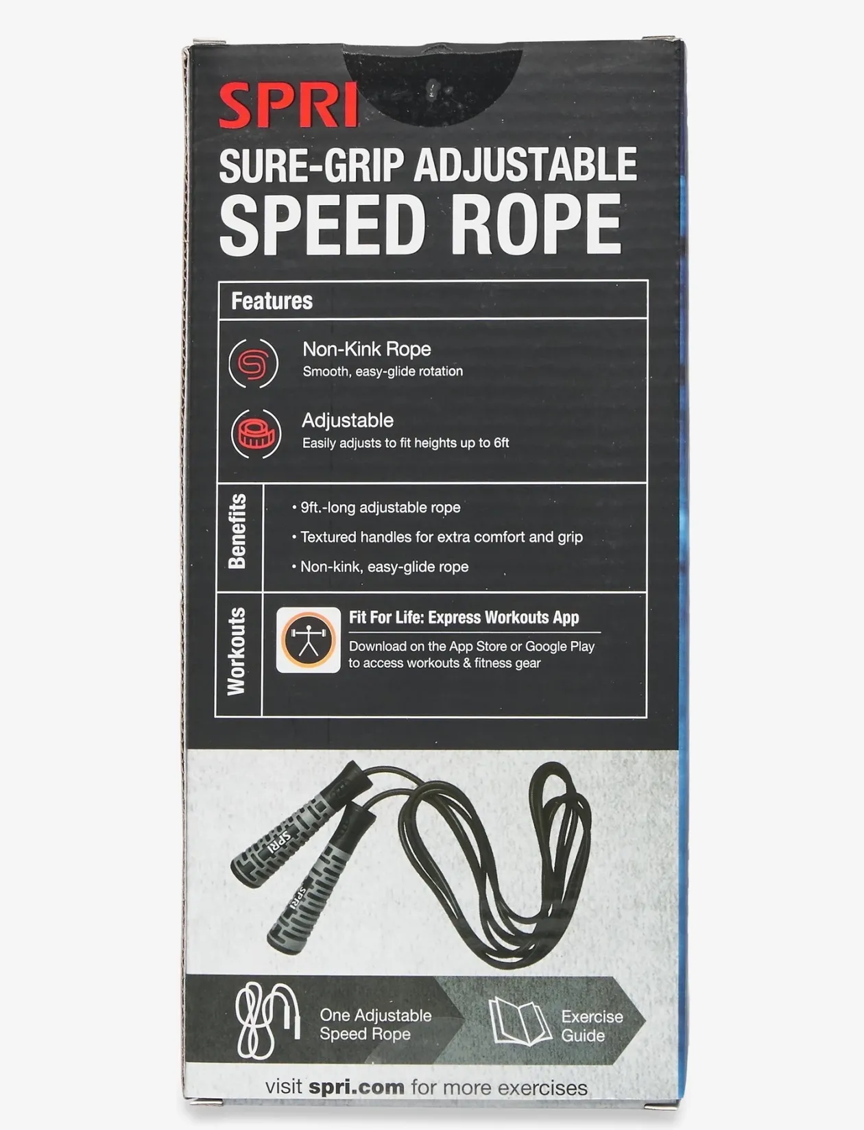 SPRI SURE-GRIP ADJUSTABLE SPEED ROPE - Sjippetov