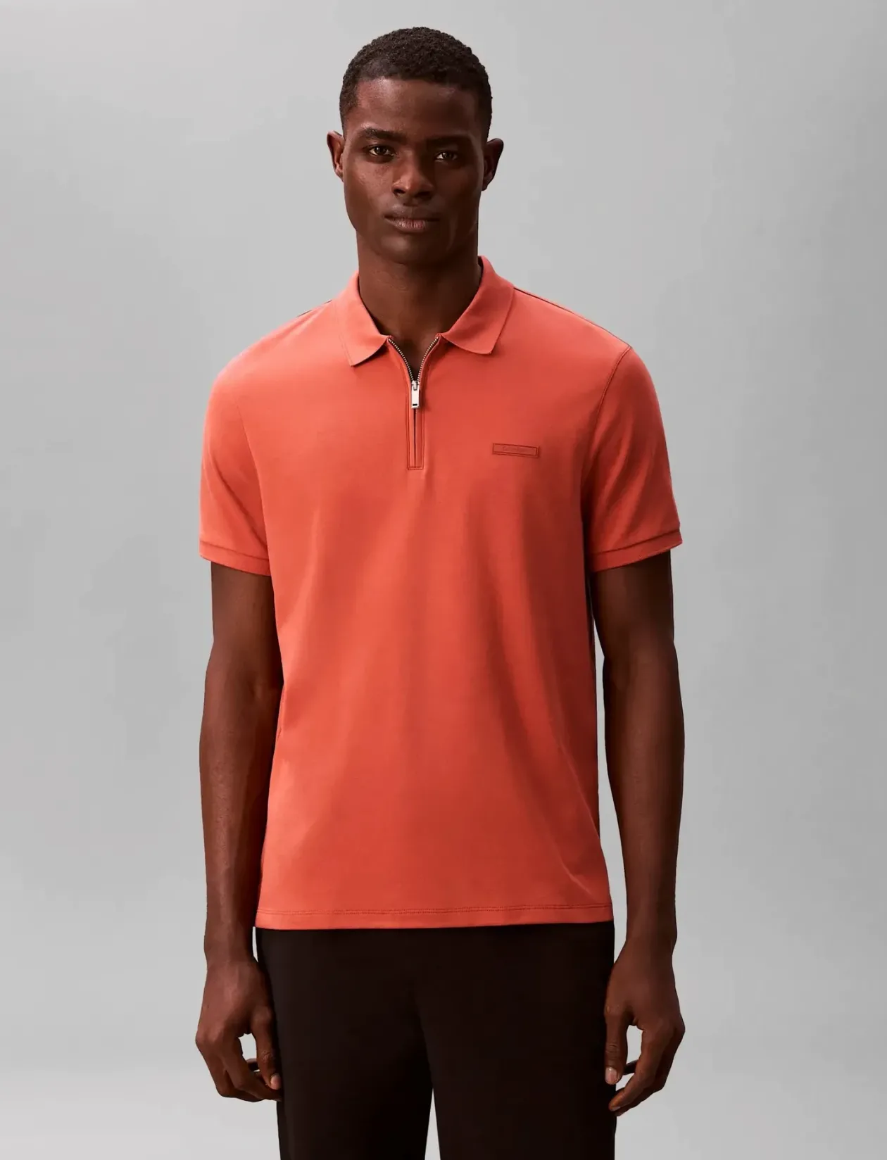SS SLIM SUPIMA ZIP POLO - Kortærmede