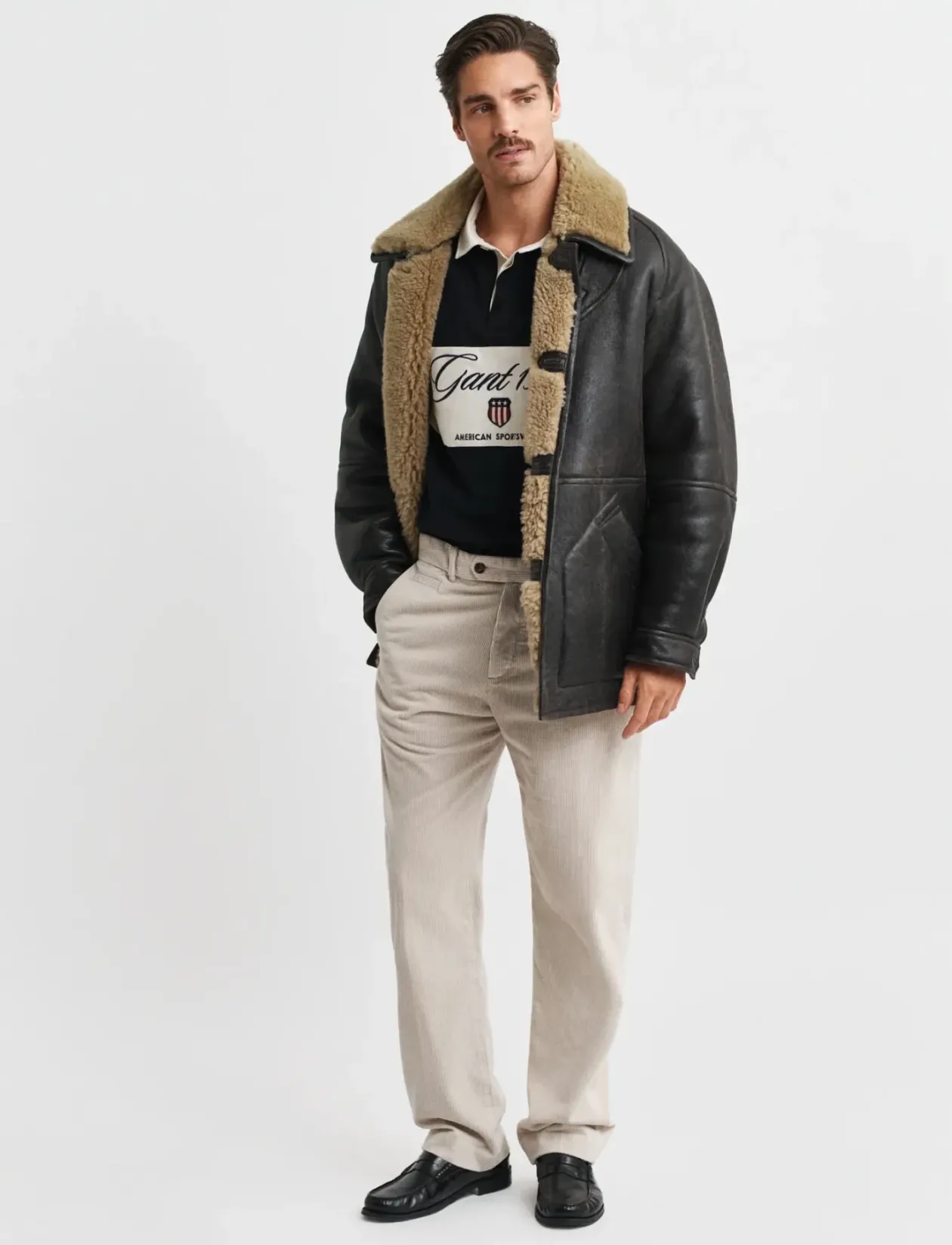 STRAIGHT FIT CORD PANTS - Chinos
