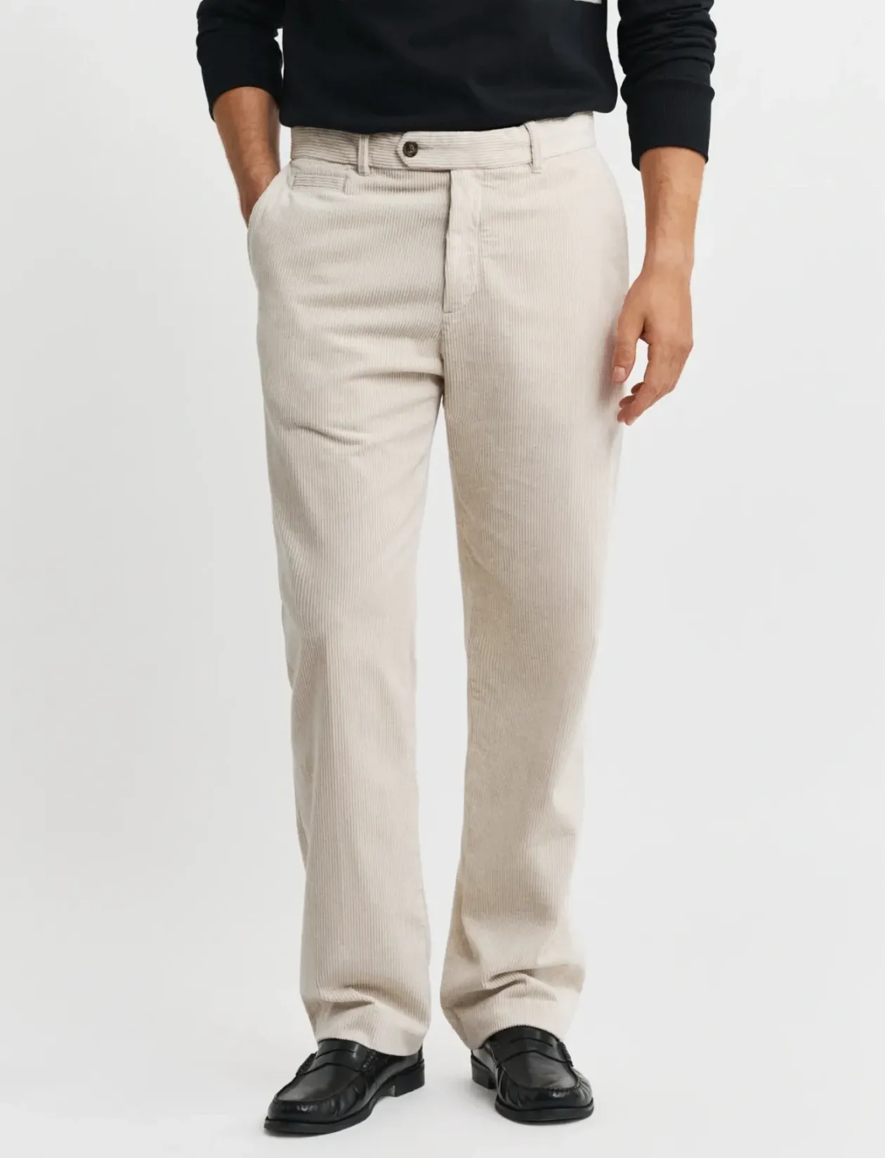 STRAIGHT FIT CORD PANTS - Chinos