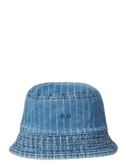 Striped Denim Bucket Hat - Hatte