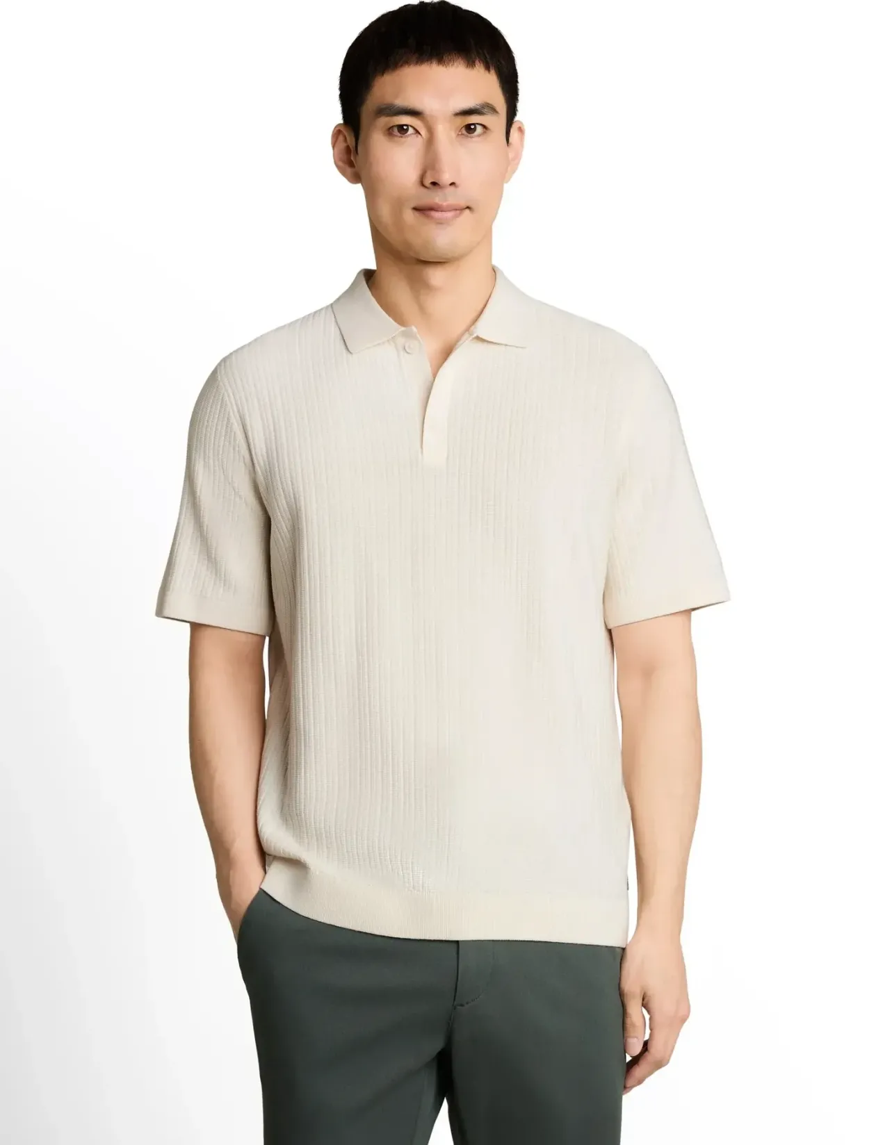 structured knit polo - Kortærmede poloer