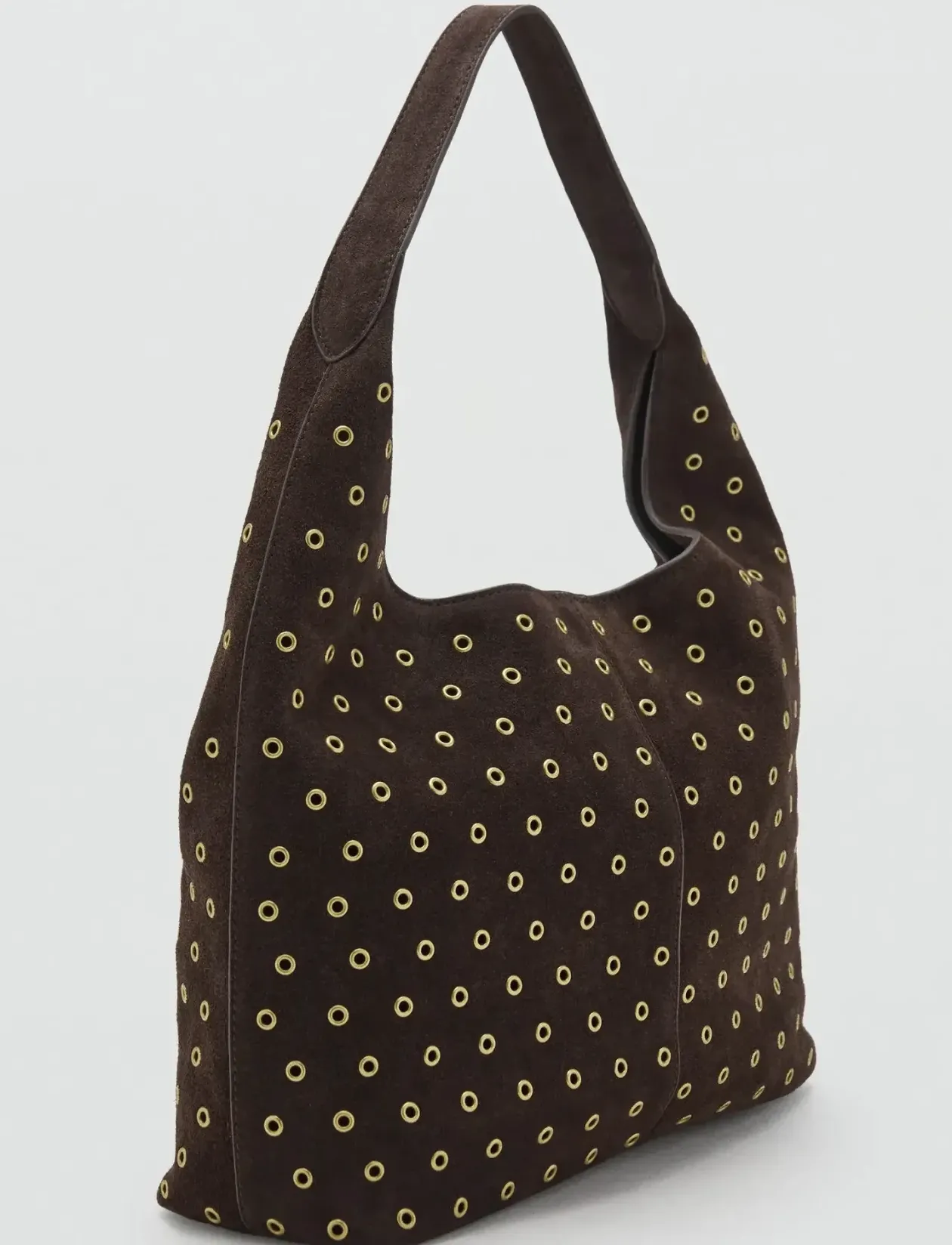 Suede shopper bag with eyelets - Shoppere