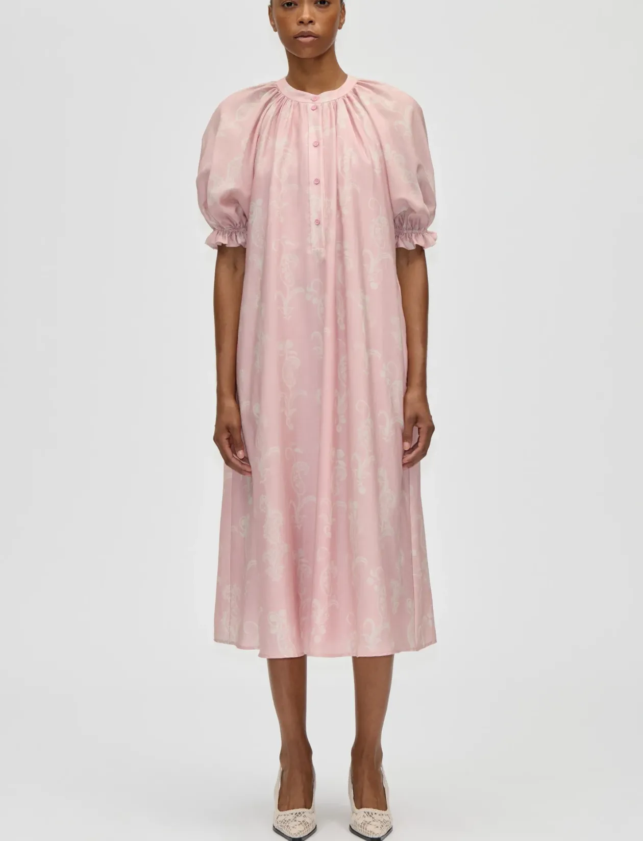 Tencel, Front Placket Long Dress - Maxikjoler