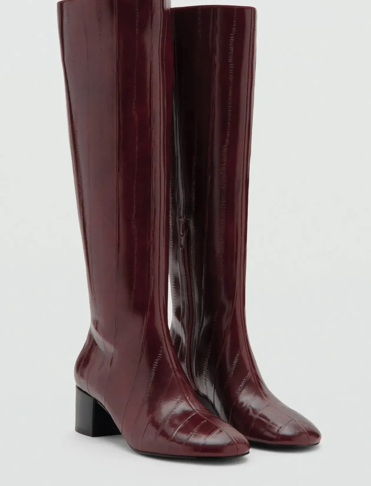 Textured heeled boots - Varmforede sko