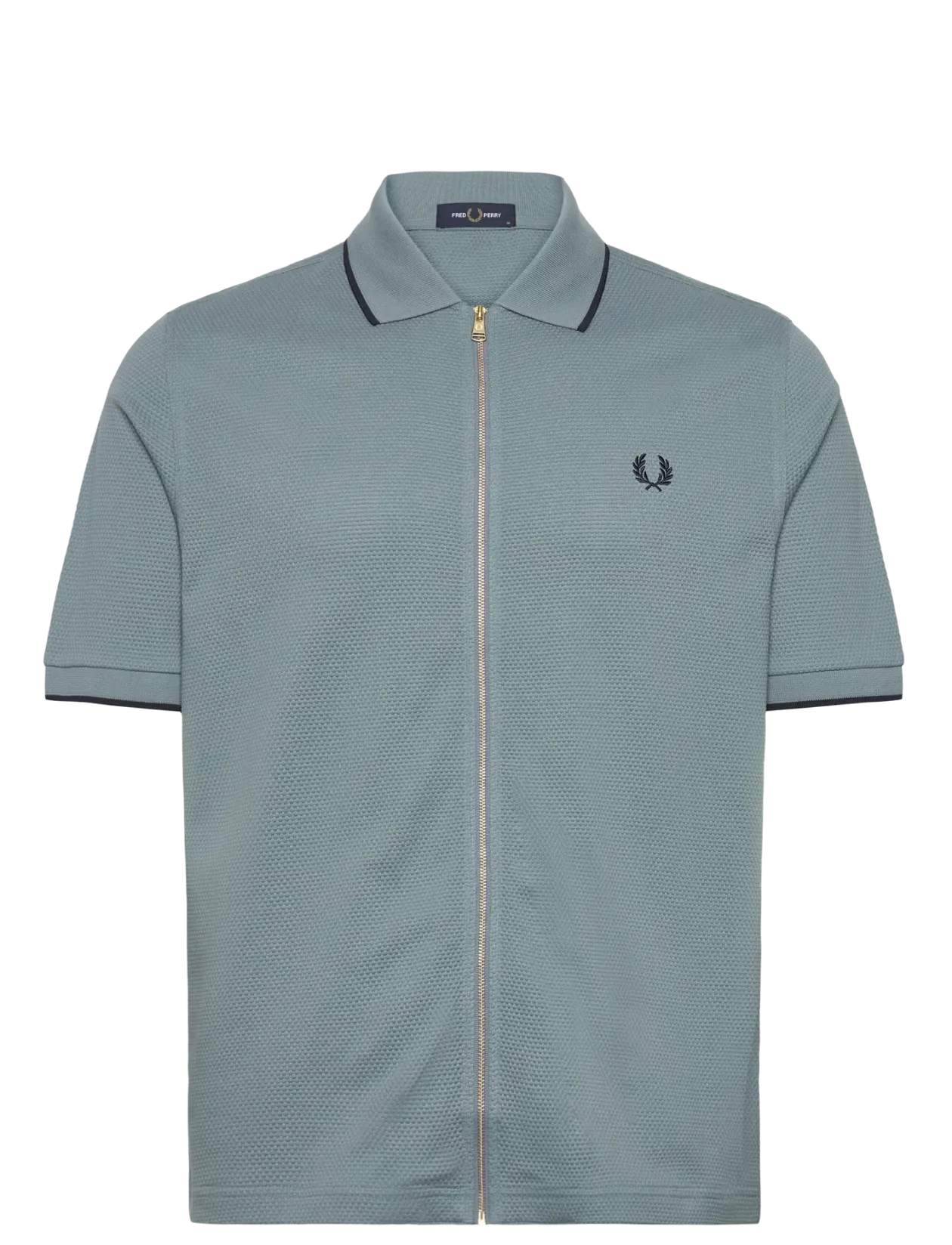 TEXTURED ZIP POLO - Kortærmede
