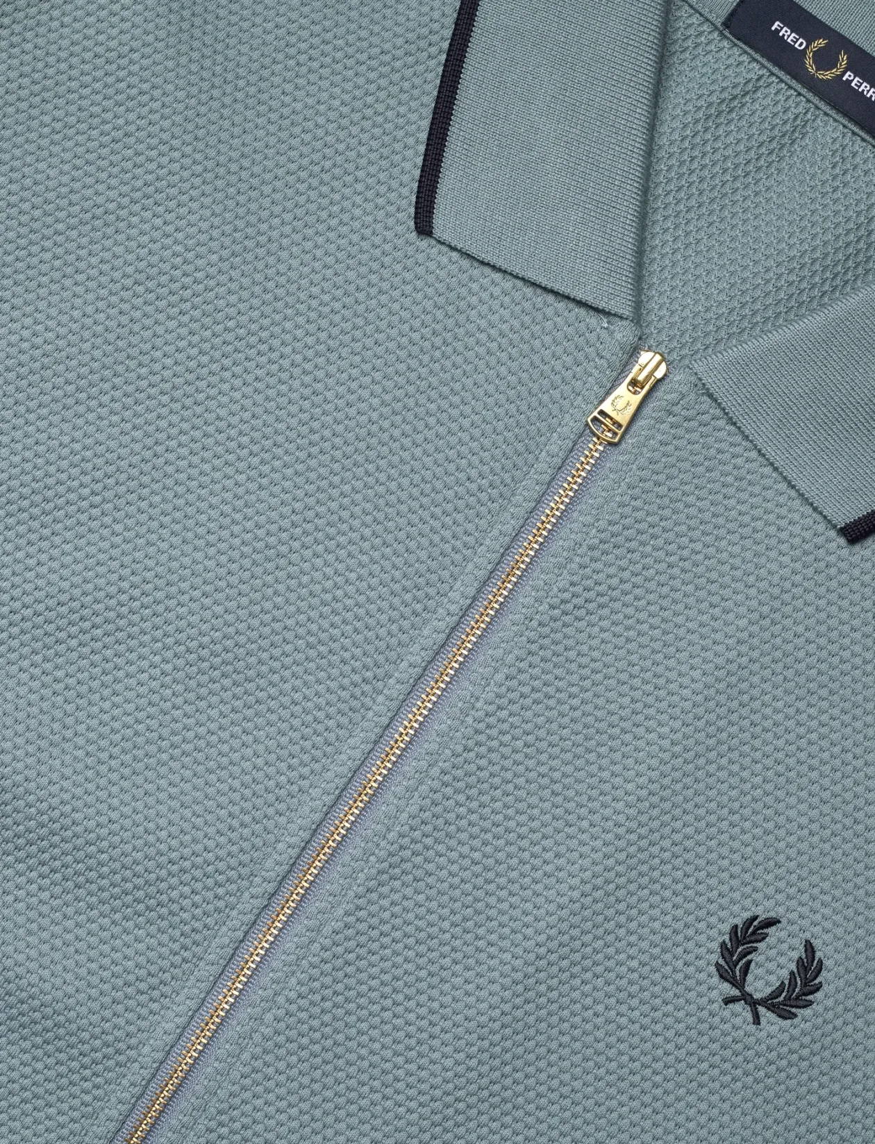TEXTURED ZIP POLO - Kortærmede
