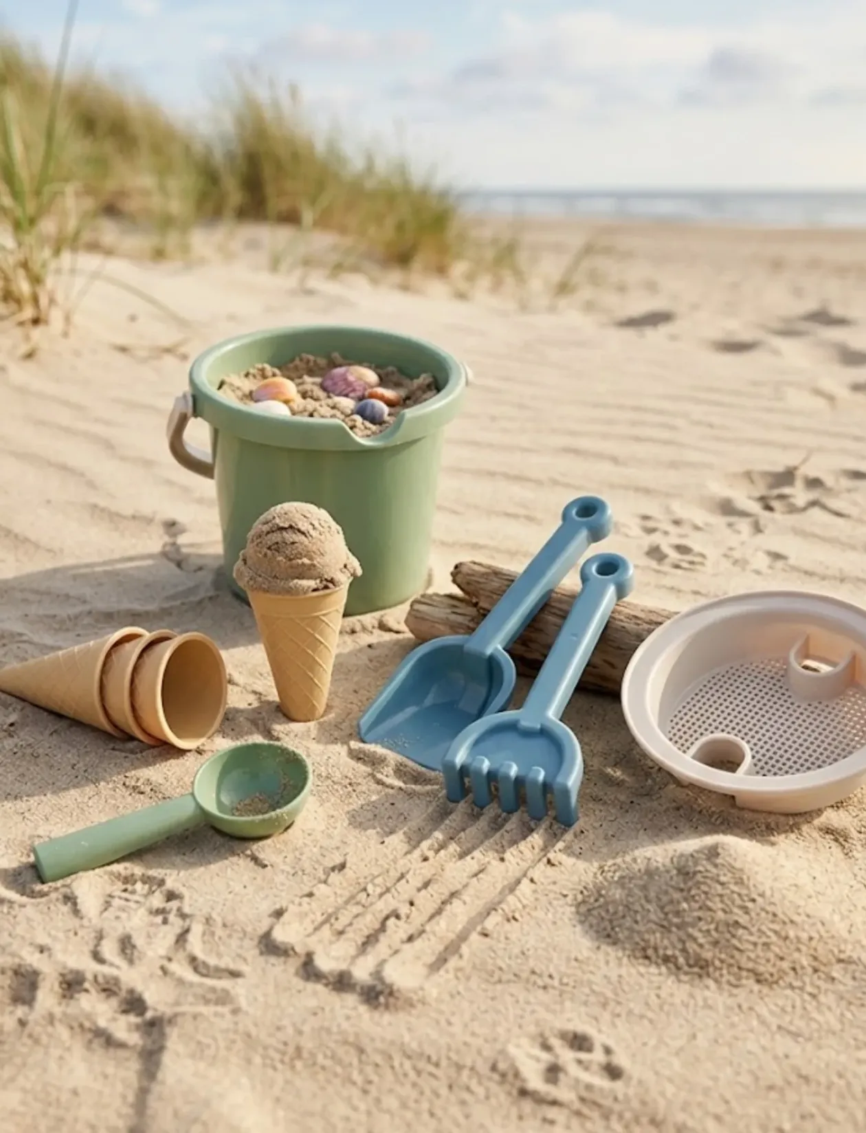 THORBJORN BUCKET SET GREEN - Sandlegetøj