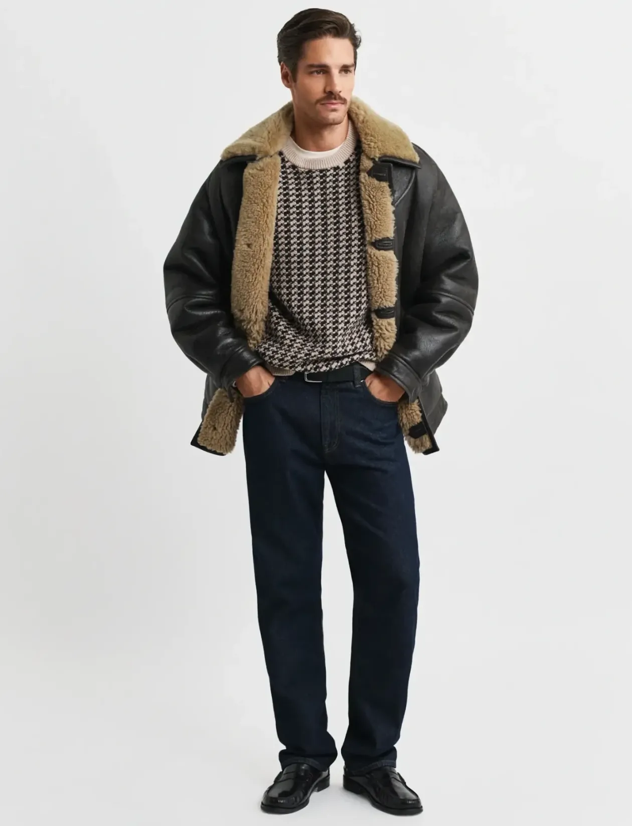 2-TONE TEXTURE C-NECK - Rund hals