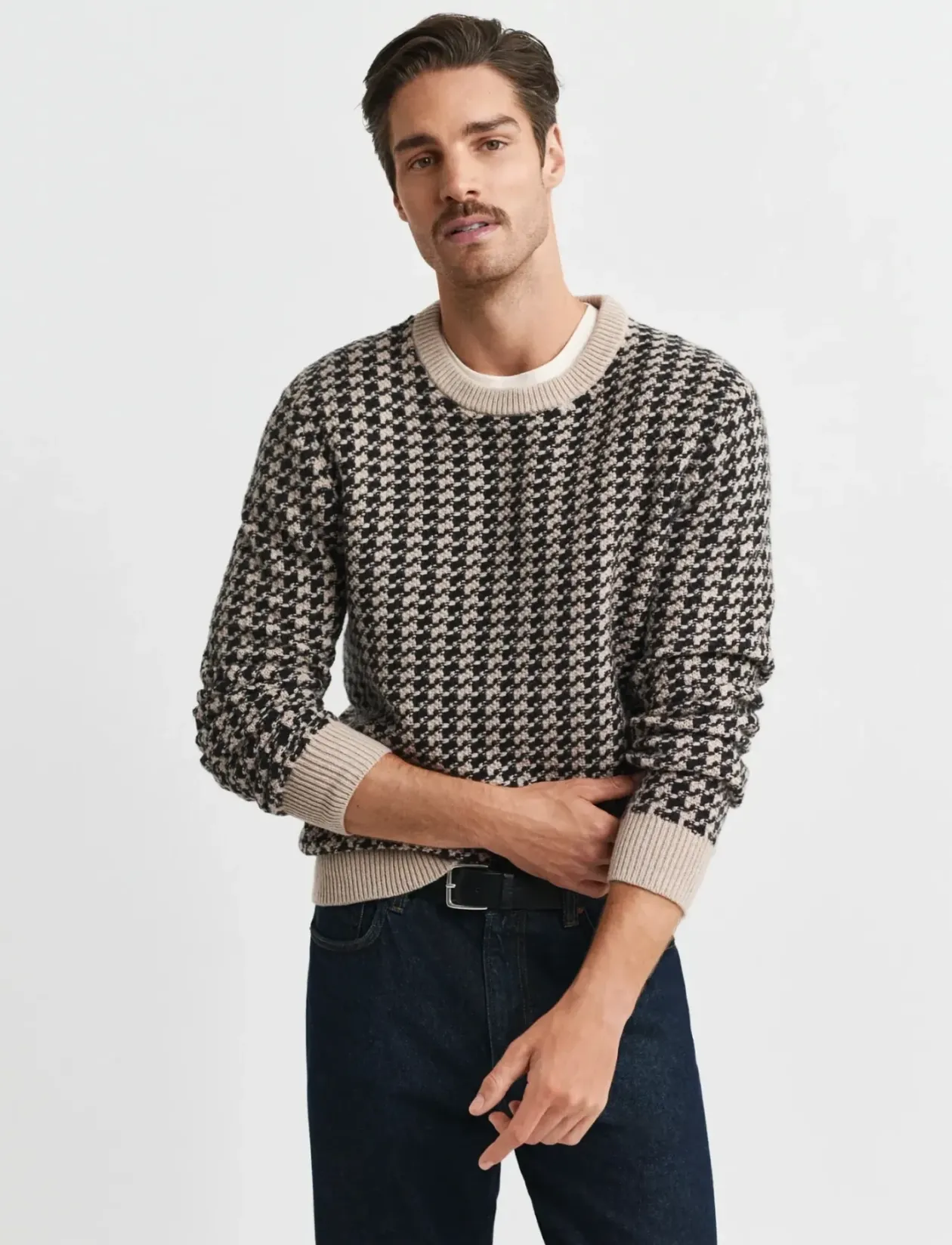 2-TONE TEXTURE C-NECK - Rund hals