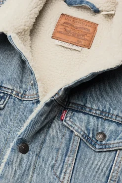 TYPE 3 SHERPA TRUCKER STONEBRI - Forede denimjakker