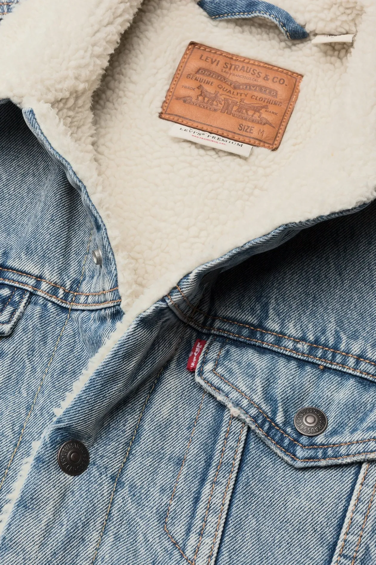TYPE 3 SHERPA TRUCKER STONEBRI - Forede denimjakker