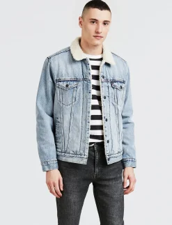 TYPE 3 SHERPA TRUCKER STONEBRI - Forede denimjakker