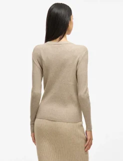 VICOMFY O-NECK L/S KNIT TOP- NOOS - Strik