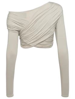 Viscose Jersey Stretch Cropped Long Sleeve Top - Langærmede bluser