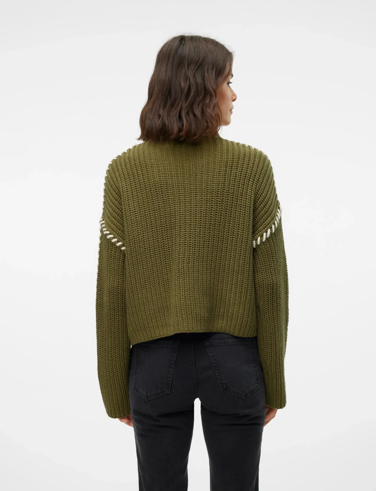 VMNEWCREAM LS FUNNELNECK PULLOVER BOO - Strik