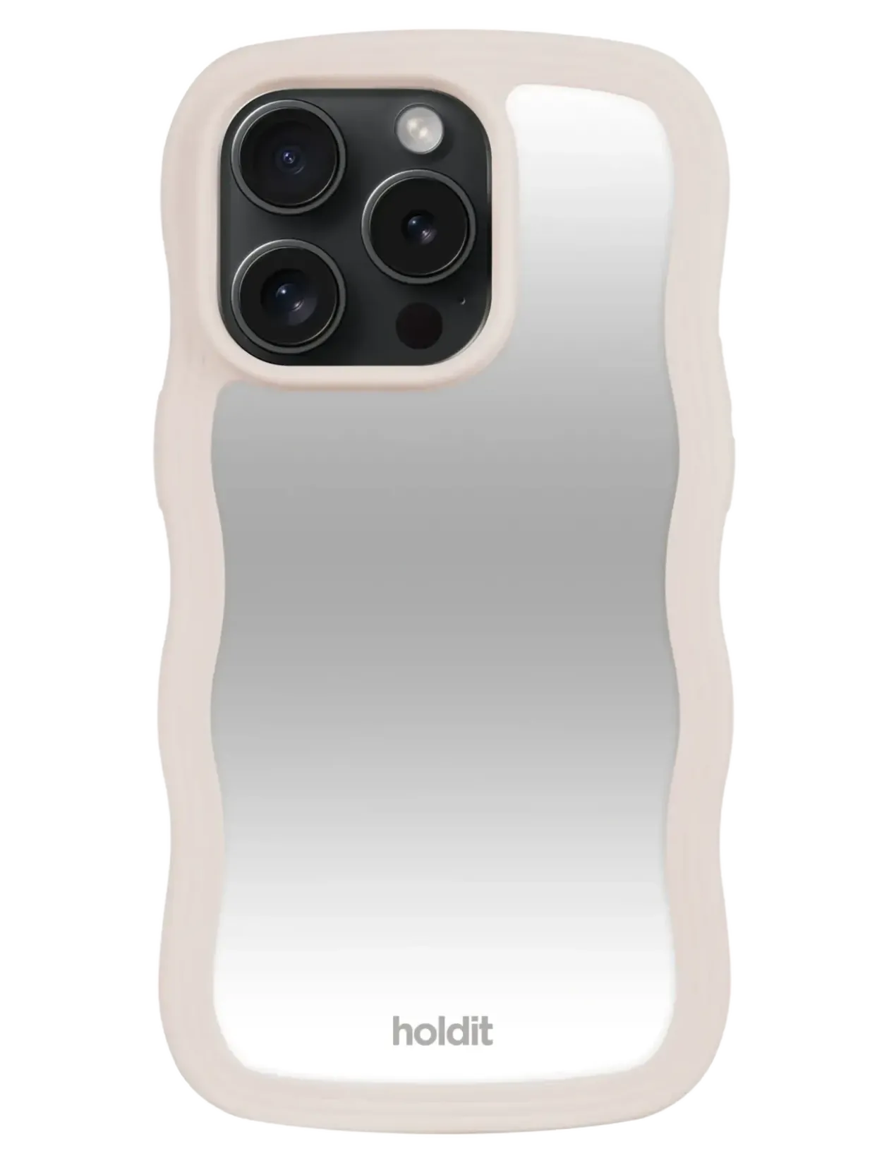 Wavy Case iPhone Light Beige/Mirror - Mobil cover