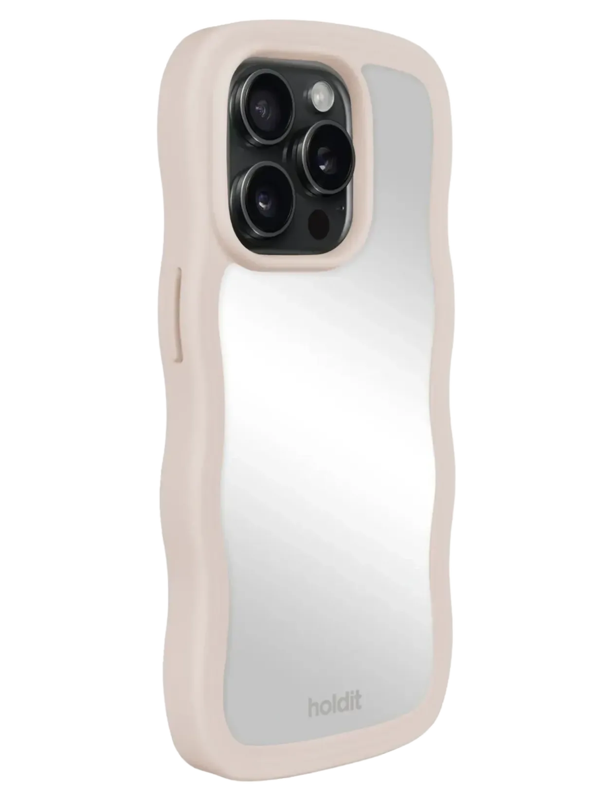 Wavy Case iPhone Light Beige/Mirror - Mobil cover