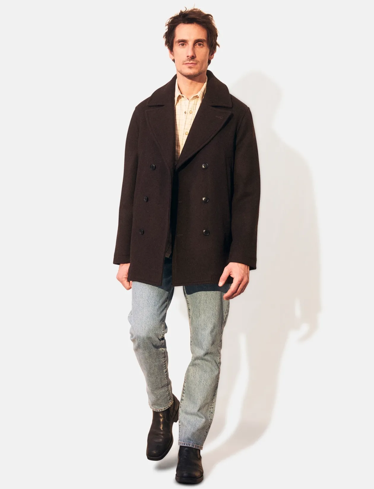 Wes Wool Peacoat - Uldfrakker