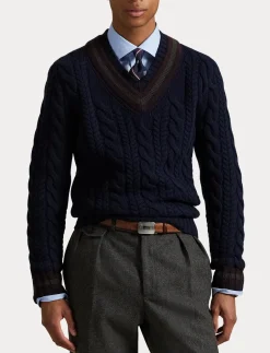 Wool-Cashmere Cricket Sweater - V-hals