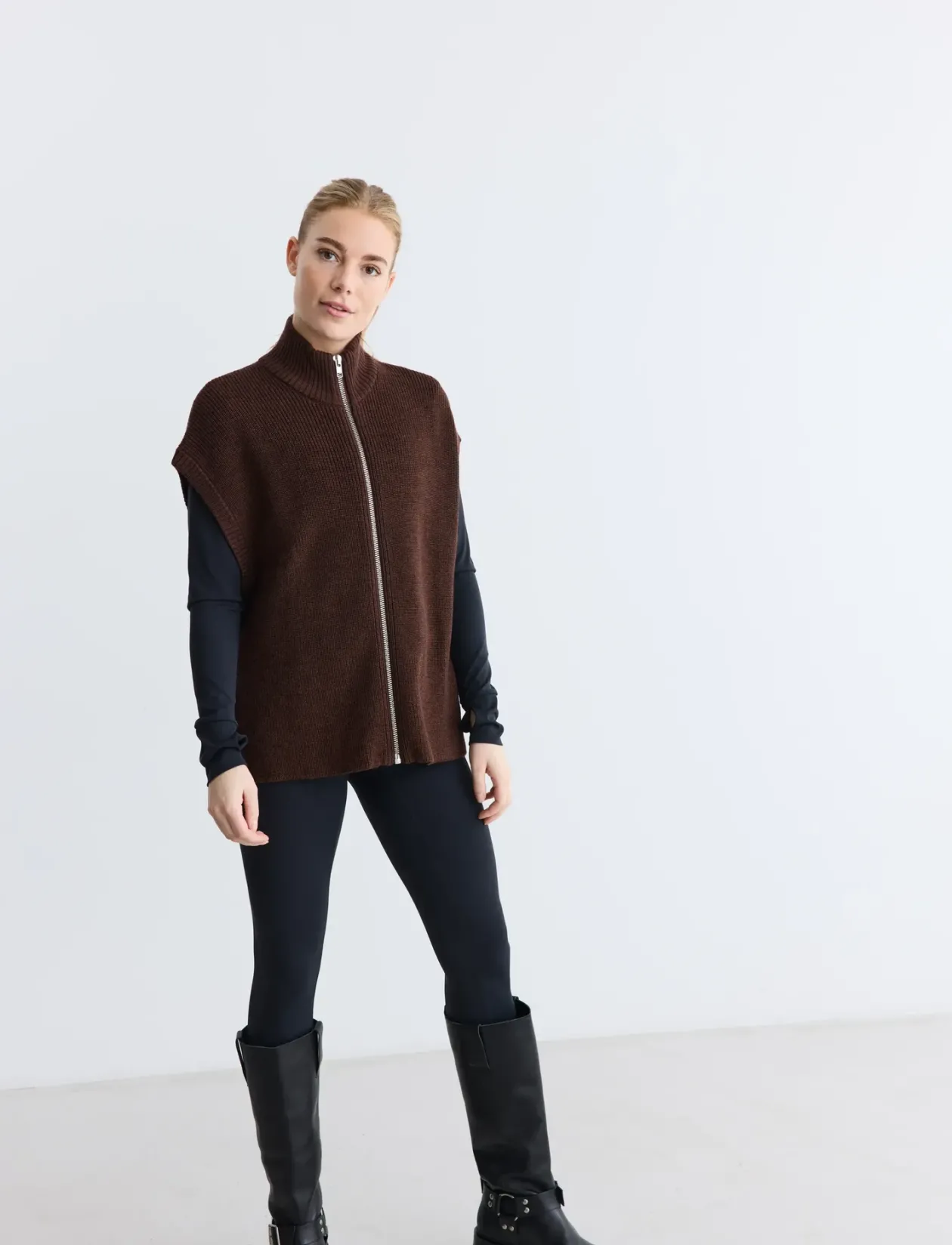 Wool Zip Vest Oslo - Strik